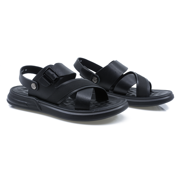 Sandale-barbati-MELS-MEL-95027-casual-piele-naturala-negru-nouamoda.ro