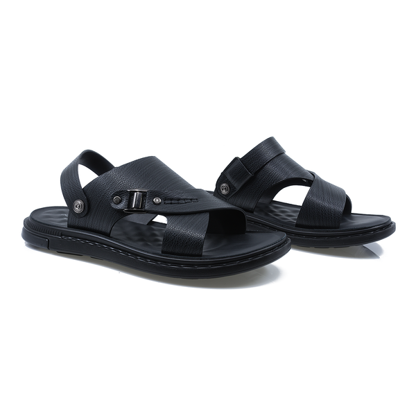 Sandale-barbati-MELS-MEL-J21-casual-piele-naturala-negru-nouamoda.ro
