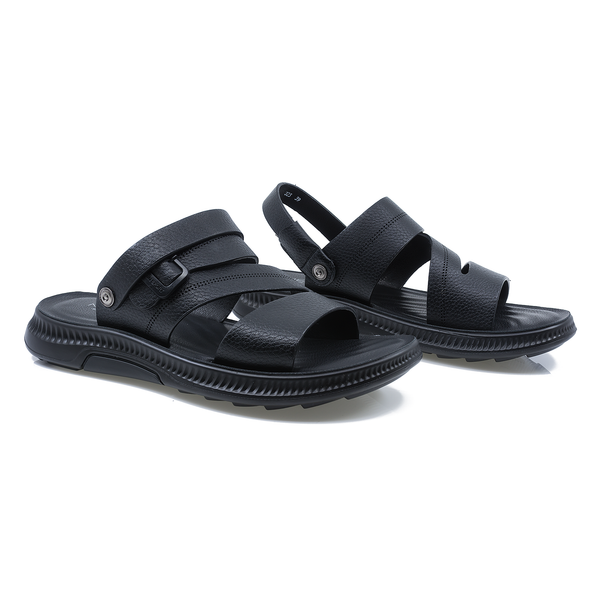 Sandale-barbati-MELS-MEL-J23-casual-piele-naturala-negru-nouamoda.ro