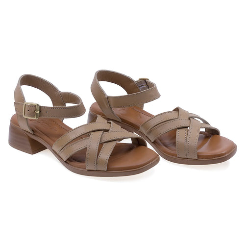 Sandale Dama, 25306, Casual, Piele Naturala, Bej