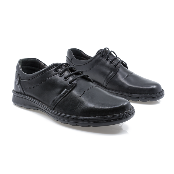 Pantofi Barbati, Cob-802, Casual, Piele Naturala, Negru