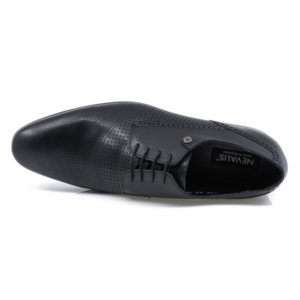 Pantofi Barbati, Nev-730, Elegant, Piele Naturala, Negru