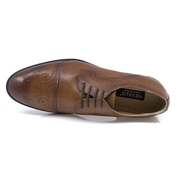 Pantofi Barbati, Nev-748, Elegant, Piele Naturala, Maro