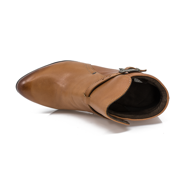 Ghete dama, MIU-736/4C, Elegante, Piele naturala, Coniac
