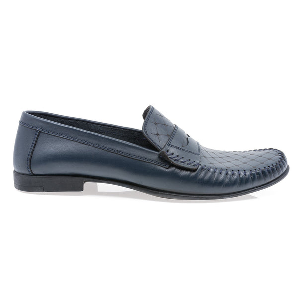 Mocasini barbati, Goretti, GOR-69, casual, piele naturala, bleumarin