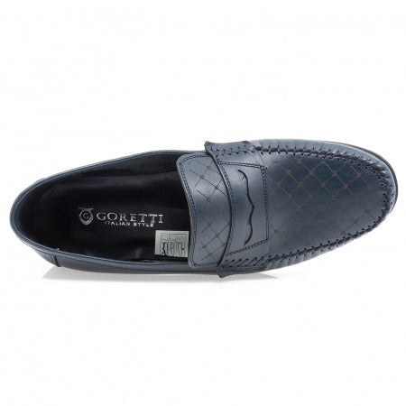 Mocasini barbati, Goretti, GOR-69, casual, piele naturala, bleumarin