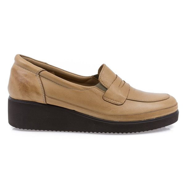 Pantofi dama Caspian, CAS-105, Casual, Piele naturala, Capuccino