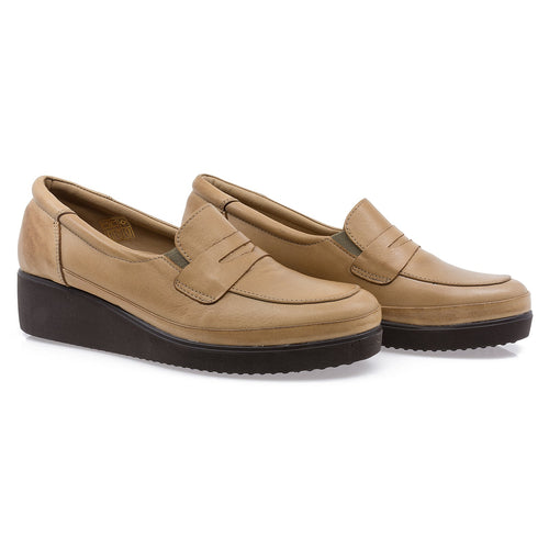 Pantofi dama Caspian, CAS-105, Casual, Piele naturala, Capuccino