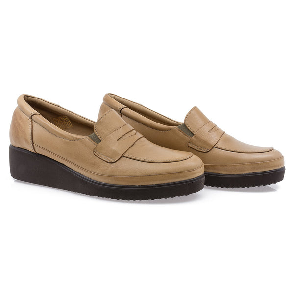 Pantofi dama Caspian, CAS-105, Casual, Piele naturala, Capuccino