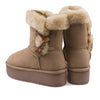 Ghete Dama, I 1279, Casual, Piele intoarsa, Camel