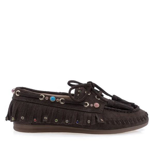 Pantofi Dama Anna Viotti casual piele intoarsa D116-2657-11R maro