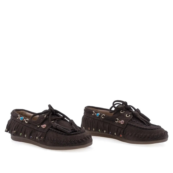 Pantofi Dama Anna Viotti casual piele intoarsa D116-2657-11R maro