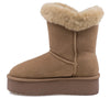 Ghete Dama, I 1279, Casual, Piele intoarsa, Camel