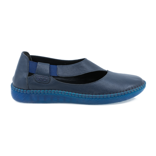 Pantofi Dama, Caspian, Cas-4053, Casual, Piele Naturala, Bleumarin