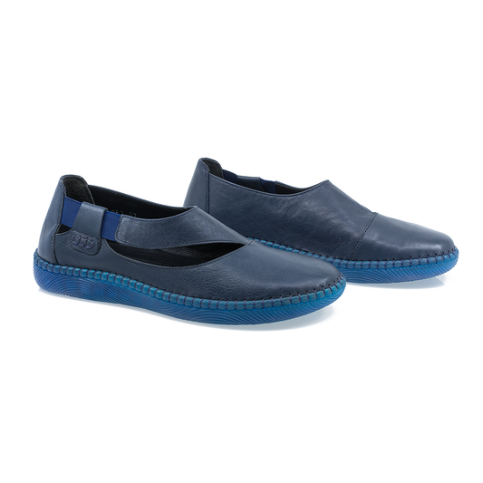 Pantofi Dama, Caspian, Cas-4053, Casual, Piele Naturala, Bleumarin