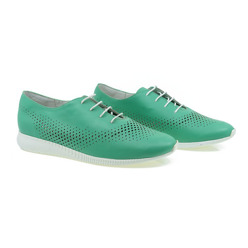 Pantofi dama, Caspian, Cas-Carina-P, casual, piele naturala, verde