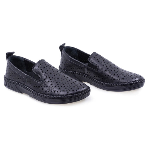 Pantofi dama, 24015, Casual, Piele naturala, Negru