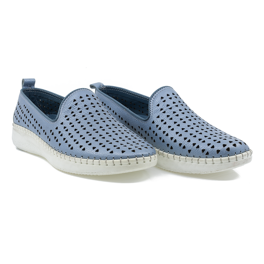 Pantofi Dama, Caspian, Cas-951-P, Casual, Piele Naturala, Albastru