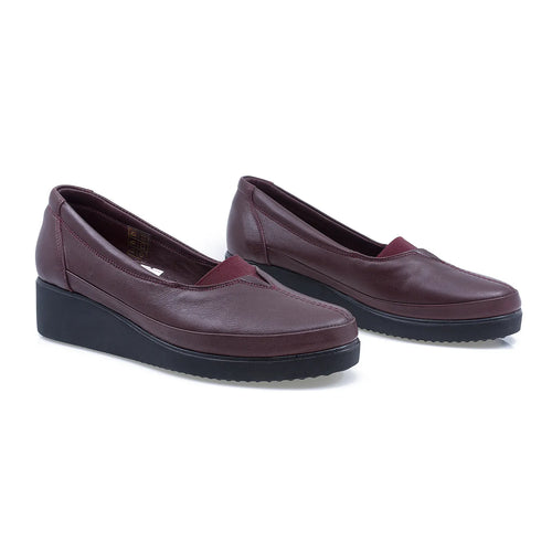 Pantofi Dama, 101, Casual, Piele Naturala, Bordo