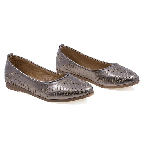 Balerini dama, 114, Casual, Piele naturala, Bronz