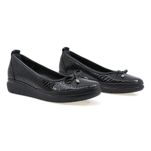 Pantofi dama, 119/1-5644, Casual, Piele lacuita, Negru