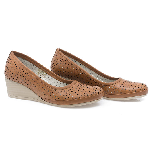 Pantofi dama, Caspian, Cas-1853-PER, casual, piele naturala, coniac
