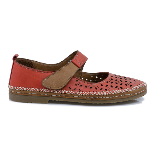 Pantofi Dama, Caspian, Cas-612-906-20(204), Casual, Piele Naturala, Corai