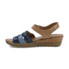 Sandale Dama, 1726, Casual, Piele Naturala, Coniac/Bleumarin