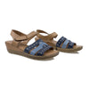 Sandale Dama, 1726, Casual, Piele Naturala, Coniac/Bleumarin