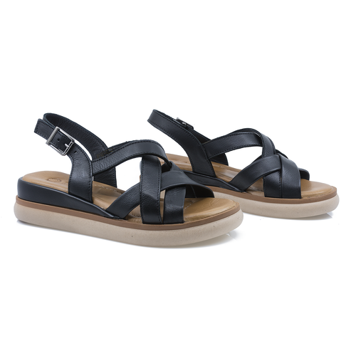 Sandale Dama, Caspian, Cas-23808, Casual, Piele Naturala, Negru