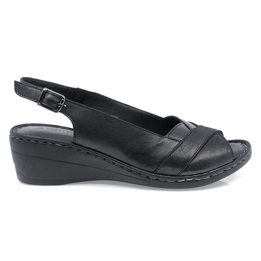 Sandale dama, Caspian, Cas-419, casual, piele naturala, negru