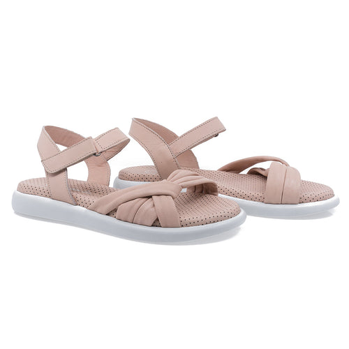 Sandale dama, Caspian, Cas-42, Casual, Piele naturala, Pudra