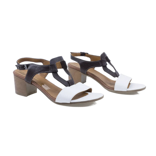 Sandale Dama, Model 56, Casual, Piele Naturala, Alb