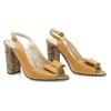 Sandale Dama, Miu-028/1, Elegante, Piele Naturala, Galben