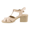 Sandale dama, MIU-153/1P, casual, piele naturala, bej