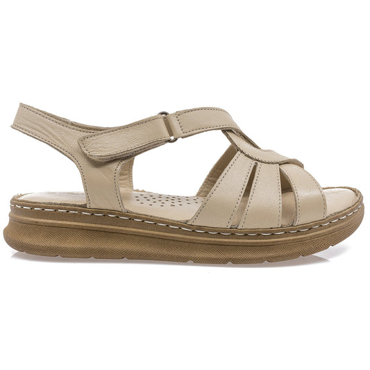 Sandale dama, Caspian, Cas-122, casual, piele naturala, bej